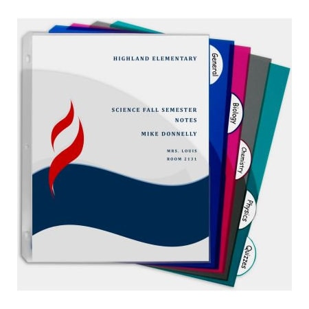 C-Line Products C-Line Products 5-Tab Poly Binder Index Dividers with Slant Pockets, Assorted, 60/Set 05750-BX